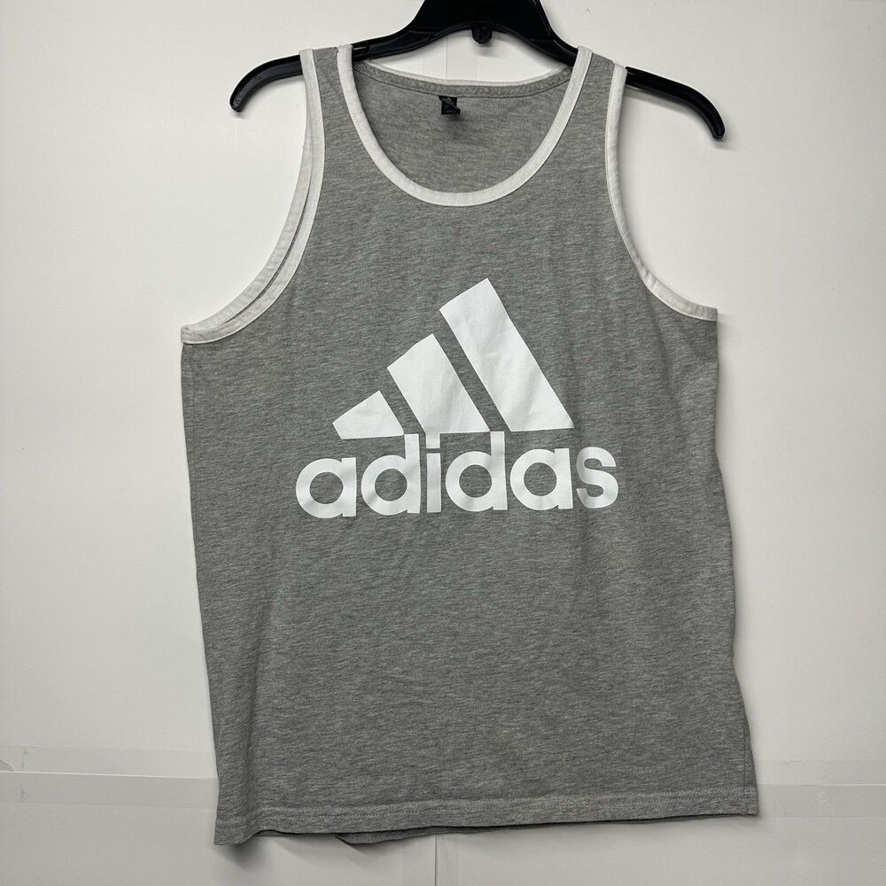 Adidas Men’s Tank Top Size Small Light Gray Sleeveless Shirt Athletic